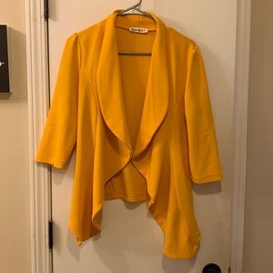 DoublJU yellow 3/4 sleeve jacket